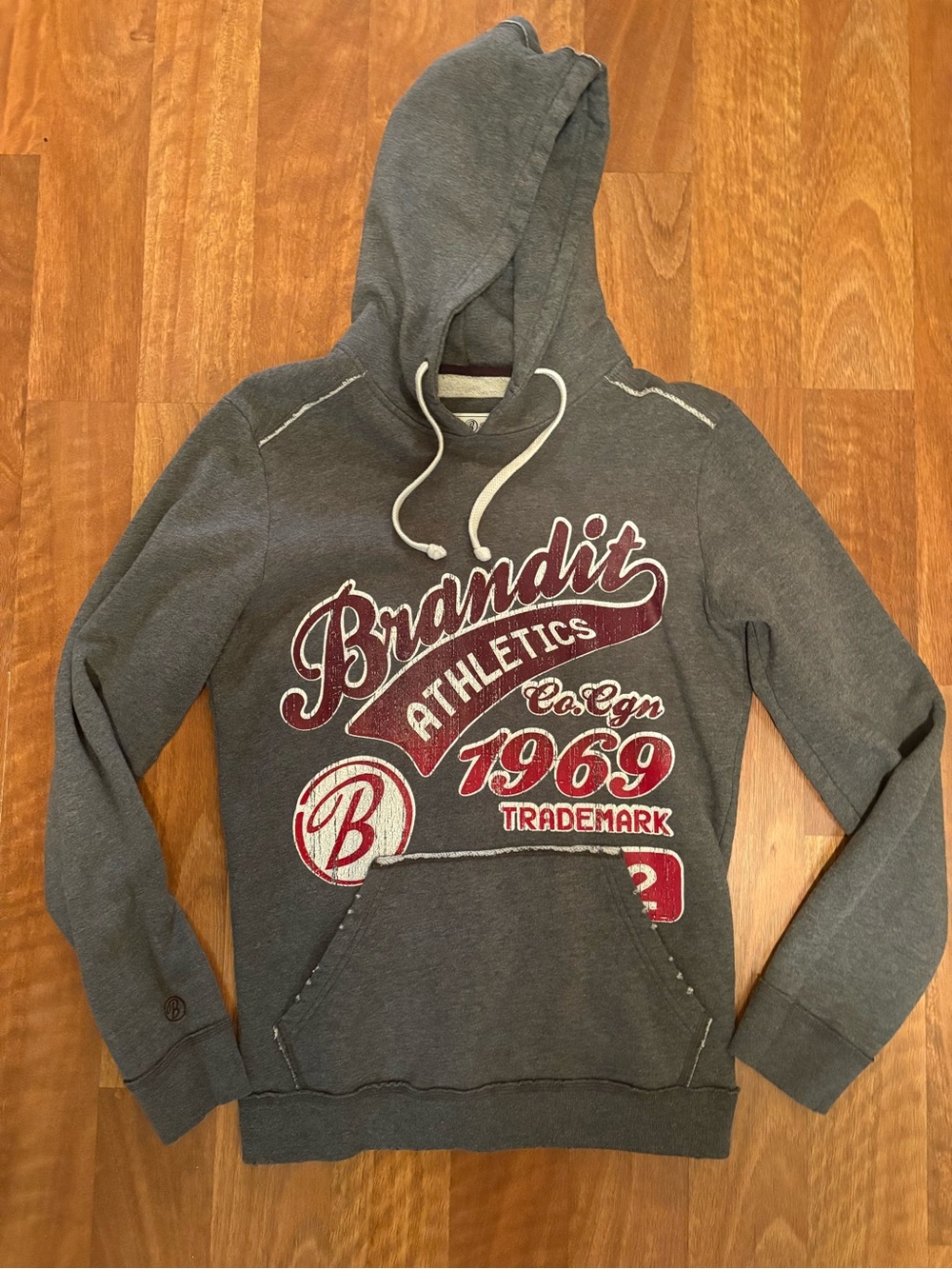 Brandit Athletics 1969 Trademark Graphic Distressed Hoodie Men’s Size Small